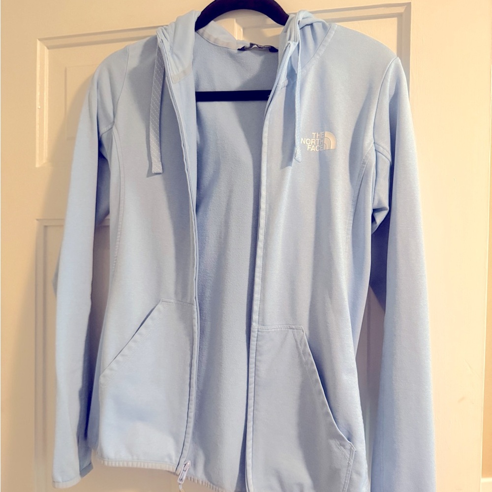 The North Face Blue Zip-Up Jacket with Hood